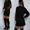 Women's Fashion Embroidery Long Sleeve Sweater Dress by DailySale
