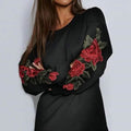 Women's Fashion Embroidery Long Sleeve Sweater Dress by DailySale