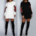 Women's Fashion Embroidery Long Sleeve Sweater Dress by DailySale