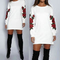 Women's Fashion Embroidery Long Sleeve Sweater Dress by DailySale