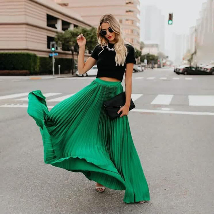 Women's Fashion Long Summer Swing Pleated Skirt by DailySale