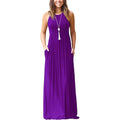 Women's Fashion Summer Sleeveless Racerback Loose Plain Maxi Dresses by DailySale