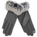 Women's Faux-Fur Cuff Touch-Screen Gloves with Non-Slip Grip by DailySale