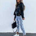 Women's Faux Modern Street Style Leather Jacket by DailySale