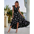 Women's Full Body Floral Print High Low Hem A-Line Dress by DailySale