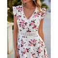 Women's Full Body Floral Print High Low Hem A-Line Dress by DailySale