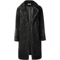 Women's Fuzzy Fleece Lapel Open Front Long Cardigan Coat by DailySale