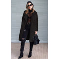 Women's Fuzzy Fleece Lapel Open Front Long Cardigan Coat by DailySale
