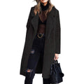 Women's Fuzzy Fleece Lapel Open Front Long Cardigan Coat by DailySale