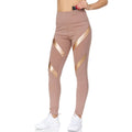Women's High Waist Active Full Length Leggings With Lazer Cut Mesh by DailySale