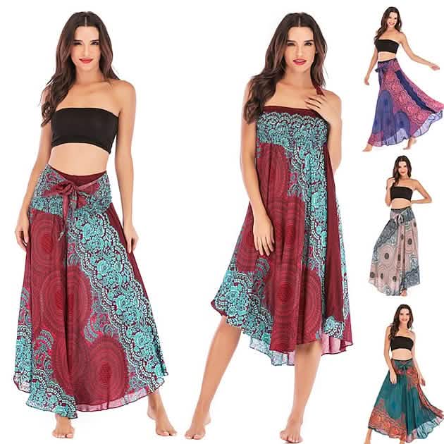 Women's High Waist Yoga Skirt Gypsy Dress by DailySale