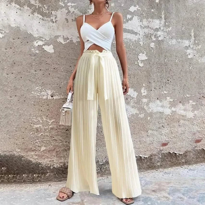 Women's High-Waisted Straight-Leg Strappy Pants by DailySale