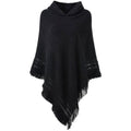 Womens Hooded Cape with Fringed Hem, Crochet Poncho Knitting Patterns by DailySale
