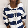 Women's Hoodie Pullover Striped Daily Basic Casual Hoodies