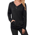 Women's Hoodie Sweatshirt Plain Lace Up Front Pocket by DailySale