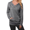 Women's Hoodie Sweatshirt Plain Lace Up Front Pocket by DailySale
