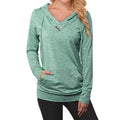 Women's Hoodie Sweatshirt Plain Lace Up Front Pocket by DailySale