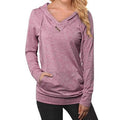 Women's Hoodie Sweatshirt Plain Lace Up Front Pocket by DailySale