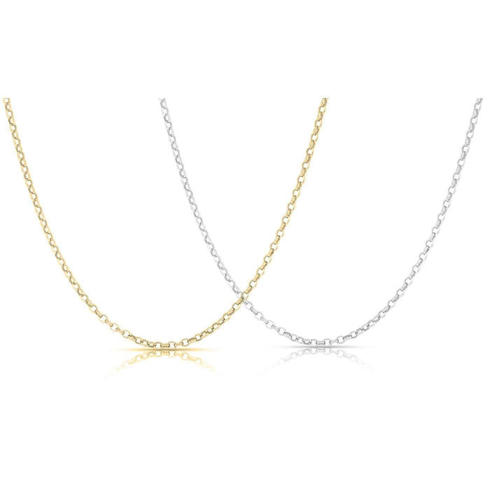 Women's Italian Rolo Link Chain in Solid Sterling Silver by DailySale