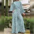 Women's Jumpsuit Pocket Print Floral Stand Collar Streetwear by DailySale