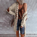 Women's Knitted Color Block Hooded Cardigan Sweater by DailySale