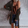 Women's Knitted Color Block Hooded Cardigan Sweater by DailySale