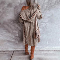 Women's Knitted Color Block Hooded Cardigan Sweater by DailySale