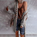 Women's Knitted Color Block Hooded Cardigan Sweater by DailySale