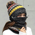 Women's Knitted Hat Scarf Mask Set by DailySale