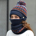 Women's Knitted Hat Scarf Mask Set by DailySale