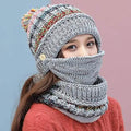 Women's Knitted Hat Scarf Mask Set by DailySale