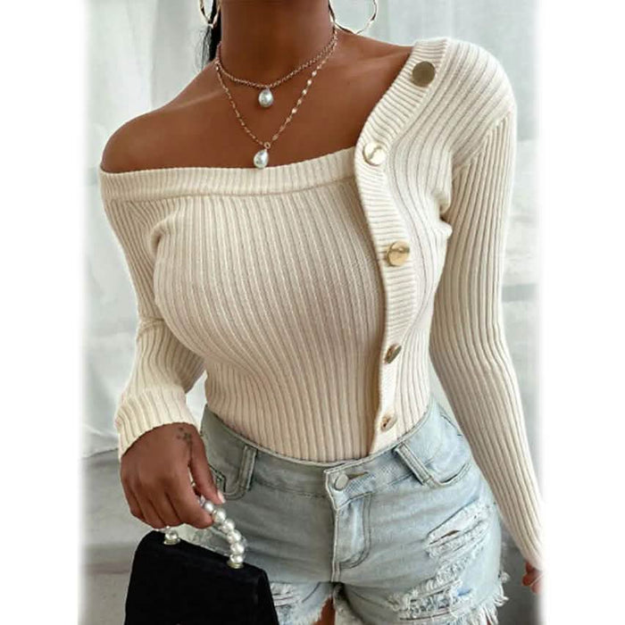 Women's Knitted Solid Color Pullover Sweater by DailySale