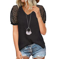 Women's Lace Short Sleeve V-Neck Top by DailySale