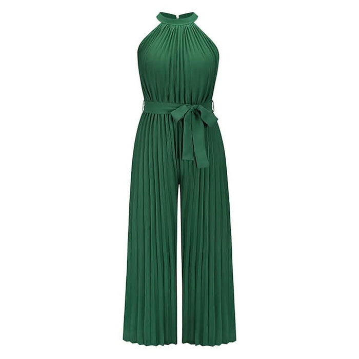 Women's Lace-Up Halter Casual Wide-Leg Jumpsuit by DailySale