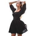 Women's Lantern Sleeve Tie Back Mini Dress by DailySale