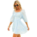 Women's Lantern Sleeve Tie Back Mini Dress by DailySale