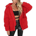 Women's Lapel Zip Up Faux Shearling Shaggy Coat Jacket by DailySale