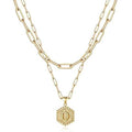 Women's Layered Initial Necklace Letter Pendant by DailySale