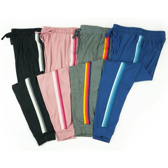 Women's Lightweight Elastic Sweat Pants Varsity Joggers with Drawstring Tie by DailySale