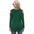 Womens Long Sleeve Cold Shoulder Basic Tee Tops Shirts by DailySale
