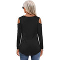Womens Long Sleeve Cold Shoulder Basic Tee Tops Shirts by DailySale