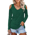 Womens Long Sleeve Cold Shoulder Basic Tee Tops Shirts by DailySale