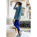 Women's Long Sleeve Crew Neck Tunic Tops Buttons Side by DailySale