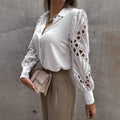 Women's Long Sleeve Cutout Lace Button Down Shirt by DailySale