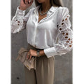 Women's Long Sleeve Cutout Lace Button Down Shirt by DailySale
