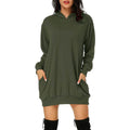 Women's Long Sleeve Hooded Pockets Pullover Hoodie Dress Tunic Sweatshirt by DailySale