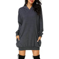 Women's Long Sleeve Hooded Pockets Pullover Hoodie Dress Tunic Sweatshirt by DailySale