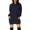 Women's Long Sleeve Hooded Pockets Pullover Hoodie Dress Tunic Sweatshirt by DailySale