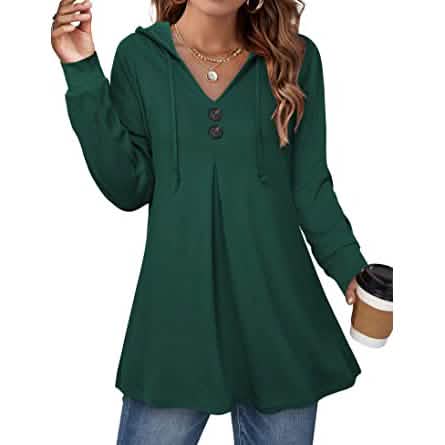 Women's Long Sleeve Hooded Tunic Tops by DailySale