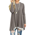 Women's Long Sleeve Lace Panel Top by DailySale